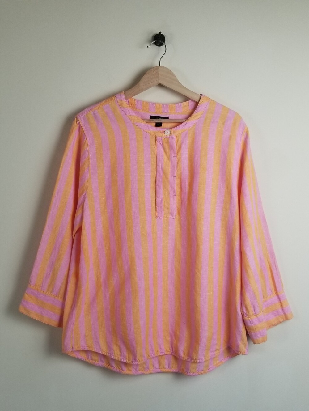 J Crew Linen Striped Top Size Small
